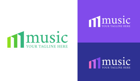 Music Lettering Logo. Letter M Music Logo Design. M Letter Logo Design Templateのイラスト素材