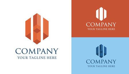 Modern Company Logo Vector Design Element For Your Company Logo. Flat Vector Company Logo Design Template Elementのイラスト素材