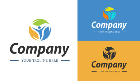 Modern Company Logo Vector Design Element For Your Company Logo. Flat Vector Company Logo Design Template Elementのイラスト素材