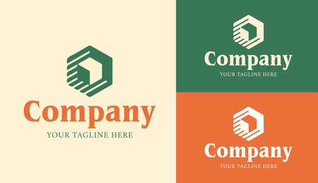 Modern Company Logo Vector Design Element For Your Company Logo. Flat Vector Company Logo Design Template Elementのイラスト素材