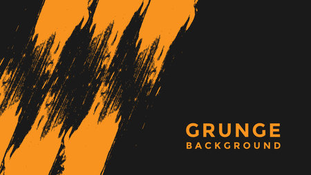 Abstract Orange Grunge Texture In Black Background Good Use For Banner Or Presentationのイラスト素材