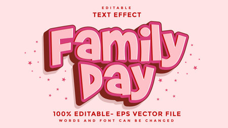 Minimal Word Family Day Editable Text Effect Design, Effect Saved In Graphic Styleのイラスト素材