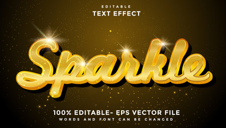 Minimal Word Sparkle Editable Text Effect Design, Effect Saved In Graphic Styleのイラスト素材