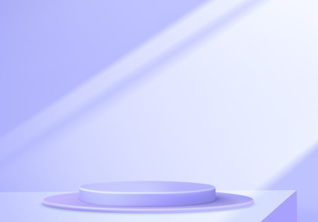 3d background products display podium scene with geometric platform stand to show cosmetic products. Stage showcase on pedestal display studioのイラスト素材