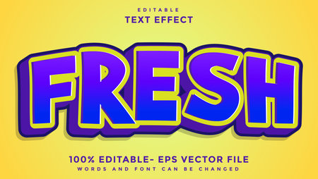 3d Minimal Word Fresh Editable Text Effect Design Template, Effect Saved In Graphic Styleのイラスト素材