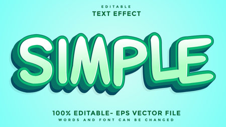 3d Minimal Word Simple Editable Text Effect Design Template, Effect Saved In Graphic Styleのイラスト素材