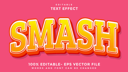 3d Minimal Gradient Word Smash Editable Text Effect Design Template, Effect Saved In Graphic Styleのイラスト素材