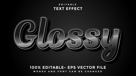 Modern Word Glossy Editable Text Effect Design Template, Effect Saved In Graphic Styleのイラスト素材