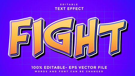 Minimal Gradient Word Fight Editable Text Effect Design, Effect Saved In Graphic Styleのイラスト素材