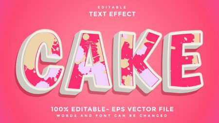 3d Grunge Texture Word Cake Editable Text Effect Design, Effect Saved In Graphic Styleのイラスト素材