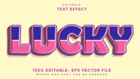 3d Colorful Word Lucky Editable Text Effect Design Template, Effect Saved In Graphic Styleのイラスト素材