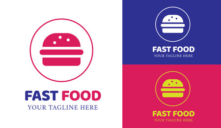Fast Food Logo Design Template, Suitable For Restaurant Or Street Food Logoのイラスト素材