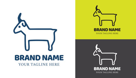 Goat Simple Logo Template Design Suitable For Brand Or Company Logoのイラスト素材