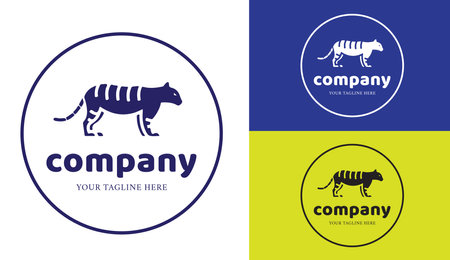 Tiger Logo In Line Art Style, Suitable For Brand Or Company Logoのイラスト素材