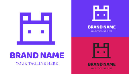 Abstract Cute Robot Head Logo, Suitable For Brand Or Game Logoのイラスト素材