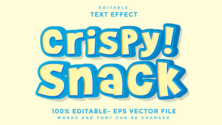 3d Minimal Word Crispy Snack Editable Text Effect Design Template, Effect Saved In Graphic Styleのイラスト素材