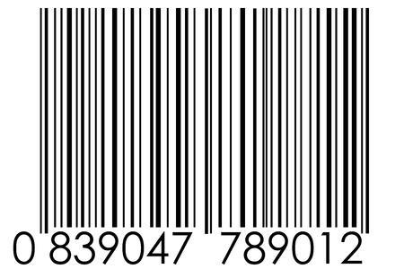 black barcode with numbers on white backgroundの写真素材
