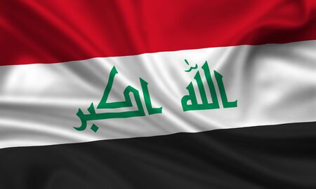 waving flag of iraqの写真素材