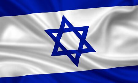 waving flag of israelの写真素材