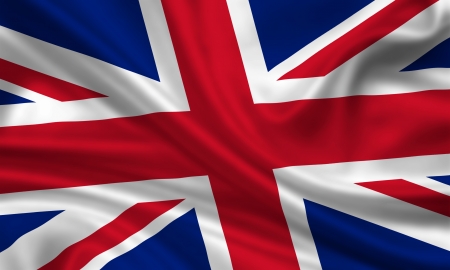 waving flag of great britainの写真素材
