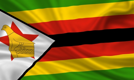 waving flag of zimbabweの写真素材