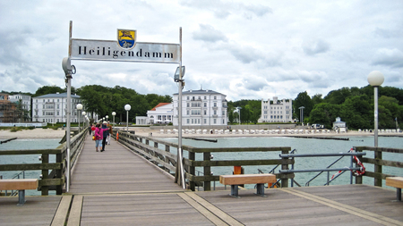 HEILIGENDAMM, GERMANY - June 26: Pier in Heiligendamm, Mecklenburg-Vorpommern, Germany on June 26, 2012. This beach resort hosts several famous global events like G8 in 2007.のeditorial素材