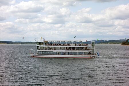 Ferry at the Brombachsee, Bavaria, Germanyのeditorial素材