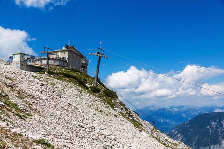 Obertraun, Austria - June 27, 2014: Summit station - on top of Dachstein mountains, a famous tourist destination of Salzburger Land for hikers.のeditorial素材