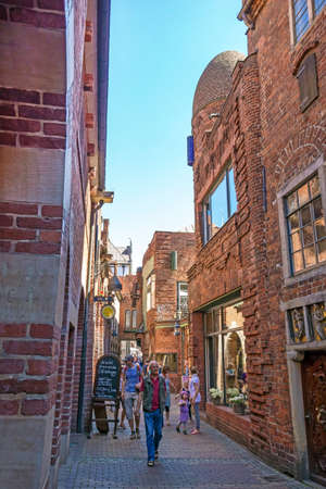 Bremen, Germany - June 7, 2014: Boettcher Street - famous street in old town of Bremenのeditorial素材