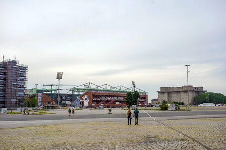 Hamburg, Germany - June 7, 2014: Stadium Millerntor, soccer arena of the Bundesliga Club FC St. Pauli.のeditorial素材
