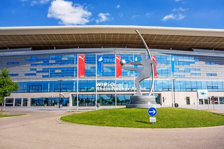 Sinsheim, Germany - May 4, 2014: Rhein-Neckar Arena - the stadium was site of the soccer world cup 2006 for group matches.のeditorial素材