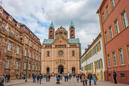 Speyer, Germany - March 29, 2009: View of the Cathedral in Speyer from the inner cityのeditorial素材