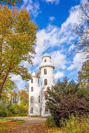 Berlin, Germany - October 27, 2013: Castle at the island "Schloss auf der Pfaueninsel" in lake Wannsee. A nearby recreational area of Berlin.のeditorial素材