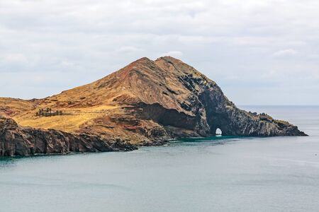 View of rock gate Ponta do Furado - near the most easterly point on Madeiraの写真素材