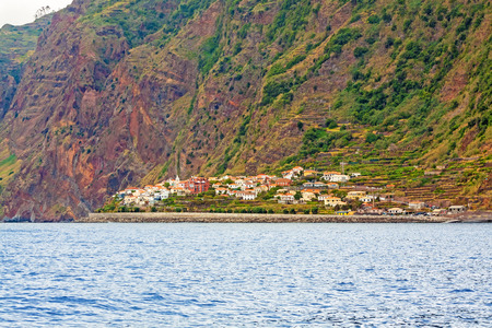 Jardim do Mar, Madeira - offshore viewの写真素材