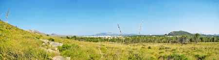 Bay of Pollenca, Majorca - landscape panoramaの写真素材