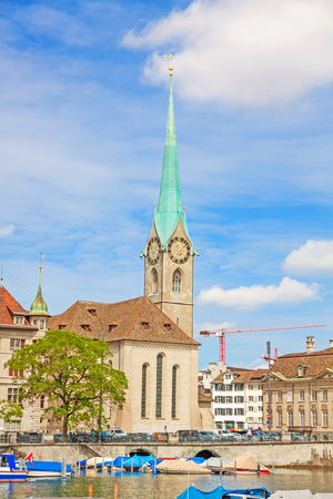 Fraumunster in Zurich, Switzerlandの写真素材