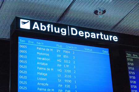 Airport signboard, Departure (Abflug)のeditorial素材