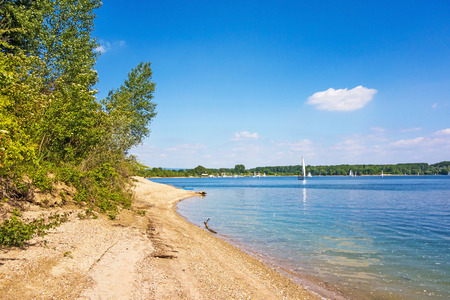 Kollerinsel Bruehl, view from the stony beachの写真素材