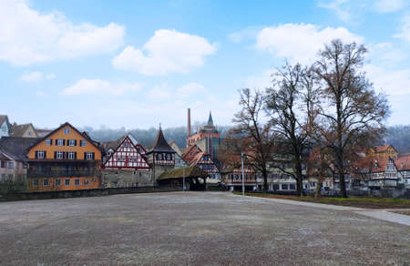 Sudhaus and Culture museum Haellisch-Fraenkisches Museum near the old town of Schwaebisch Hall, Germany, at the shore of the Kocher riverのeditorial素材