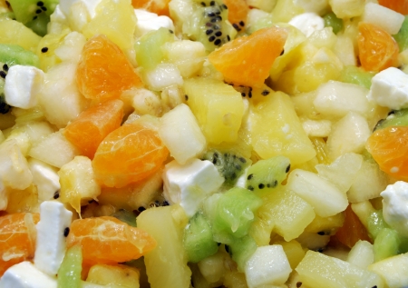 Fruit Salad  Orange, Apple, Pears, Kiwi, Banana, Marshmallow の写真素材
