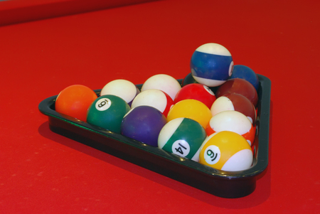Billiard Balls in Triangle on the Red Table