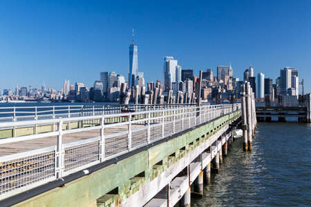 New York, Lower Manhattan and Financial District skylineの写真素材