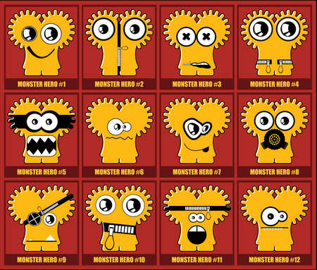 Set of twelve monsters のイラスト素材