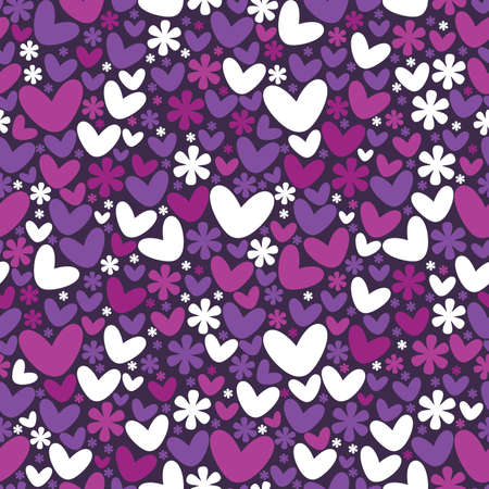 Hearts and flowers - seamless patternのイラスト素材