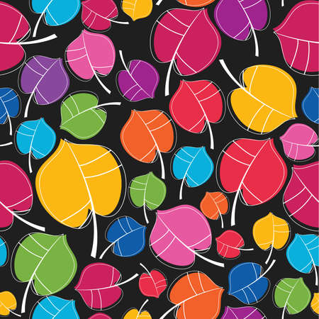 Colorful leafs - seamless patternのイラスト素材