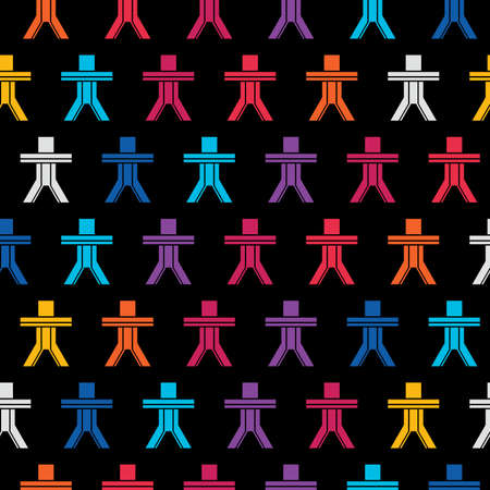 Colorful people - seamless patternのイラスト素材