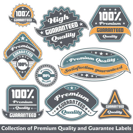 Premium quality and guarantee label collectionのイラスト素材