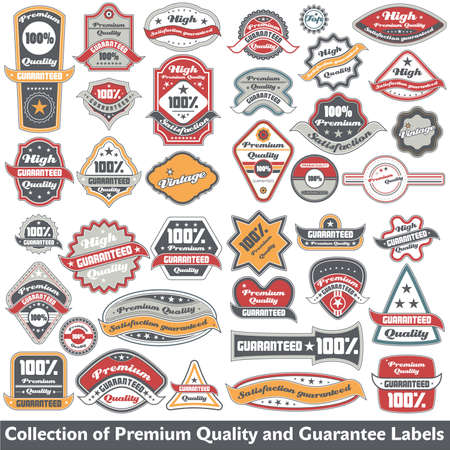 Premium quality and guarantee label collectionのイラスト素材