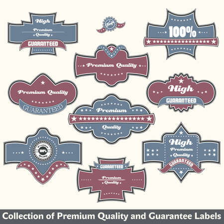 Premium quality and guarantee label collectionのイラスト素材
